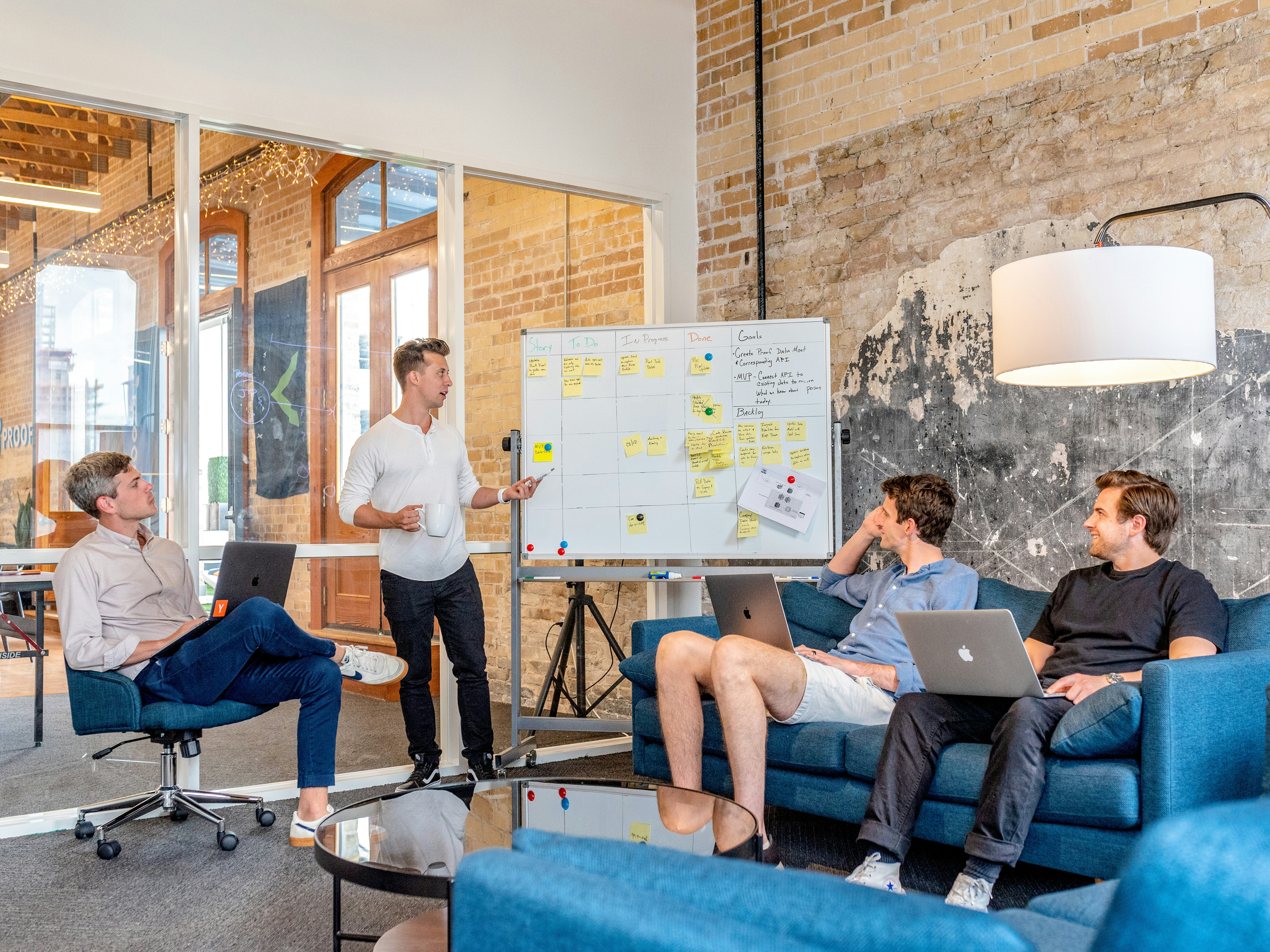 Team collaborating on AI strategy and governance